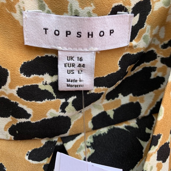 NWT TopShop Leopard Print Mock Wrap Midi Dress - Picture 9 of 10
